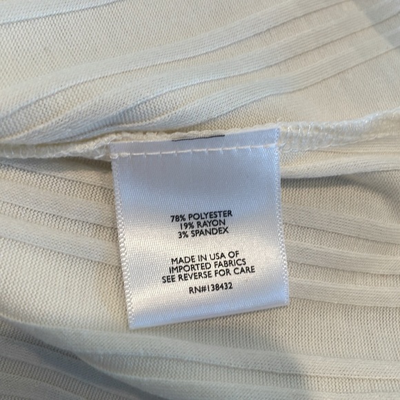 ModCloth cream ribbed wide ballet neck tee size XL New With Tags - Picture 6 of 6